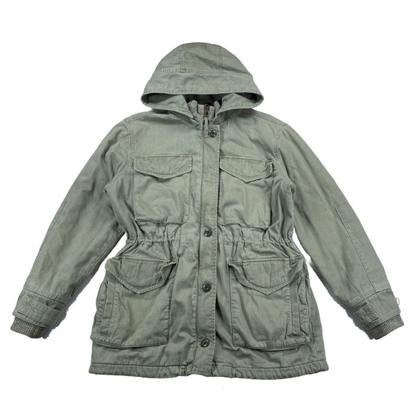 Faherty Jackets & Blazers - Faherty Women's Small Arosa Green Military Style Hooded Jacket Aztec  Full Zip